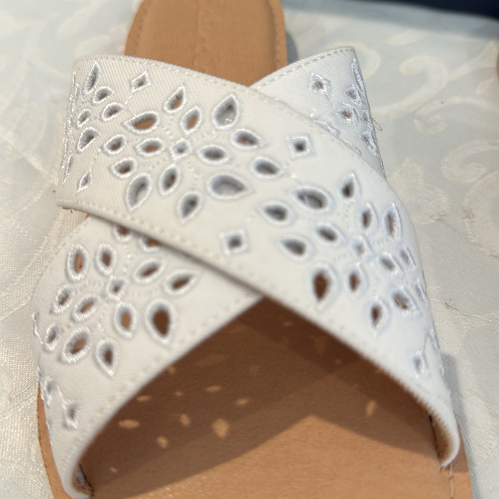 Splendid Salvia Embroidered Eyelet Slide Sandal. Size 7.5 - Picture 7 of 14